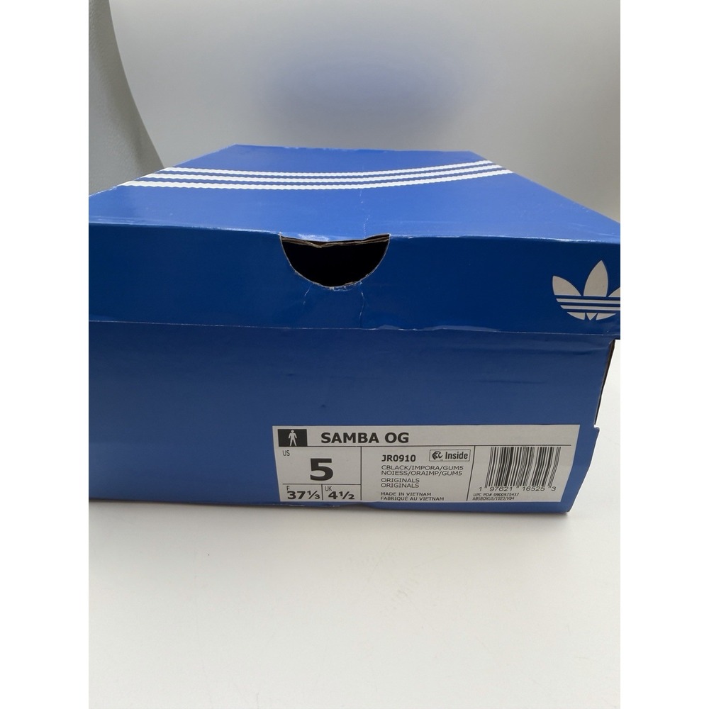 Adidas Samba OG, Men's 5, EU 37 1/3,Black-Impact Orange, Gum Sole, JR0910, NIB - Picture 12 of 16